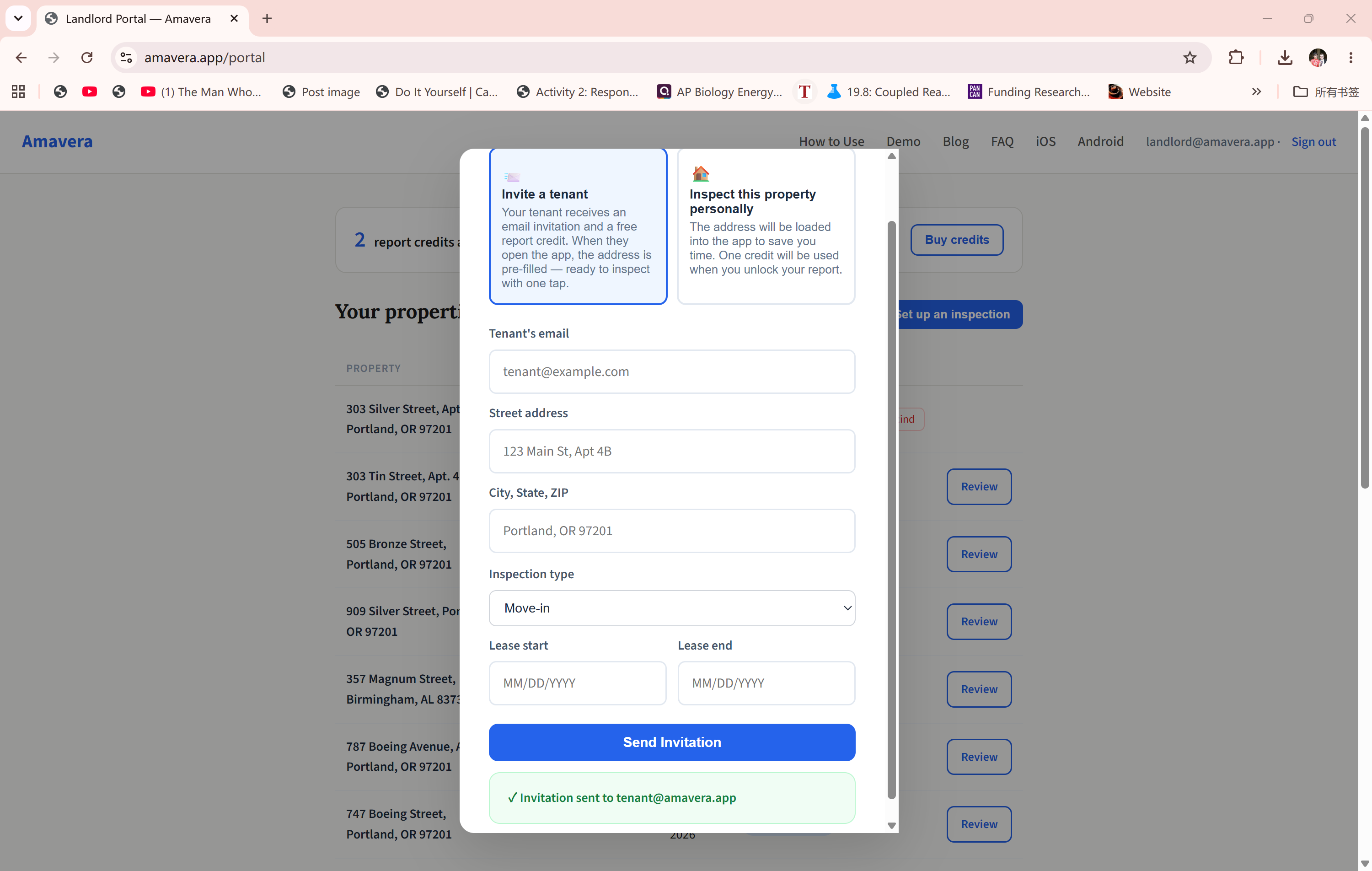Portal dashboard waiting for tenant